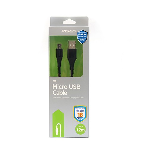 Cáp Pisen Micro USB Braided 1.2m